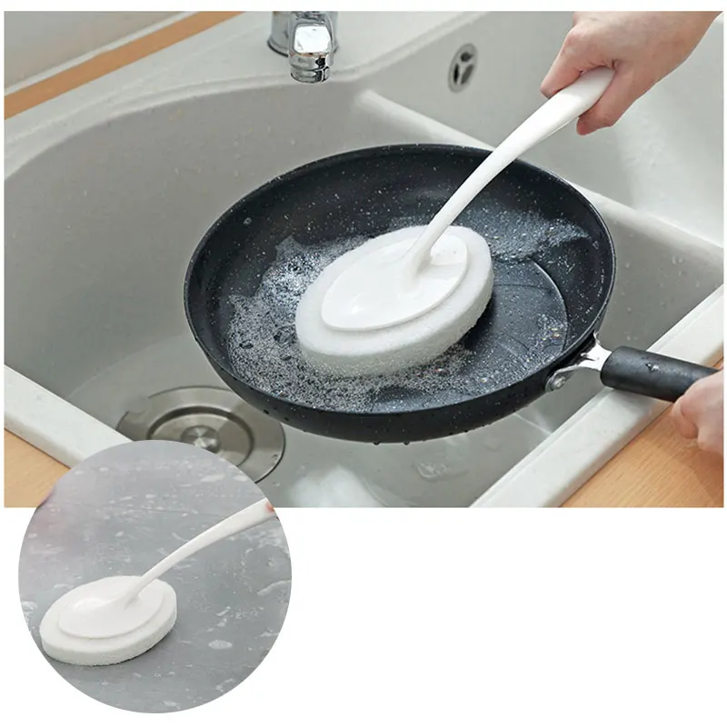 Lange Håndtag Multi-funktionelle Svamp, Børste Husstand Køkken Dekontaminering rensebørste flisegulv i Badeværelse Rengøring