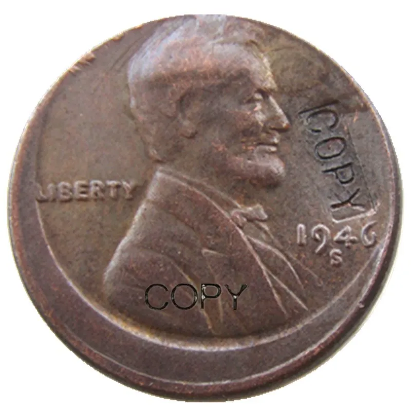OS 1946S En Cent Off-Center-Fejl, Kobber Kopi Mønt