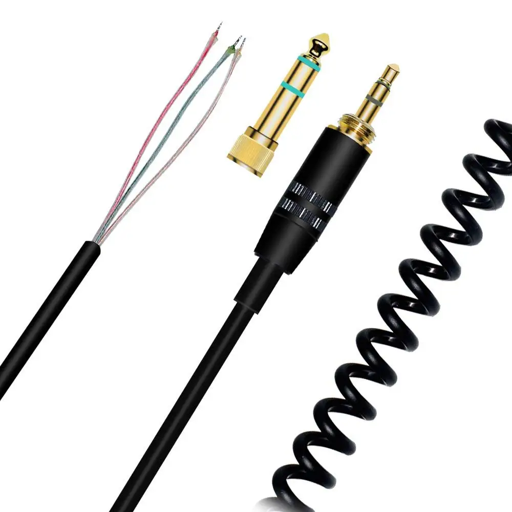 Udskiftning Udvidelse Foråret Relief Sammenrullet Stereo Audio Kabel Ledning for Sony MDR-7506 MDR-V6 V600 V700 V900 ATH-M50 Hovedtelefoner