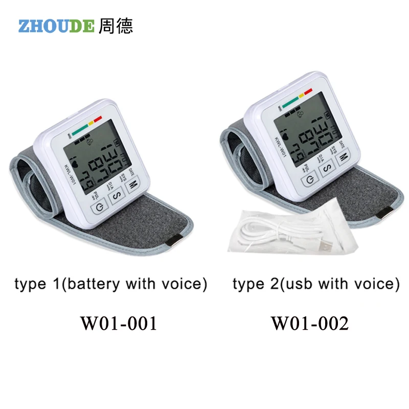 ZD engelsk Stemme Håndled Blood Pressure Monitor LCD-digitale Bærbare Sphgmomanometer puls Puls Måleren BP Skærm