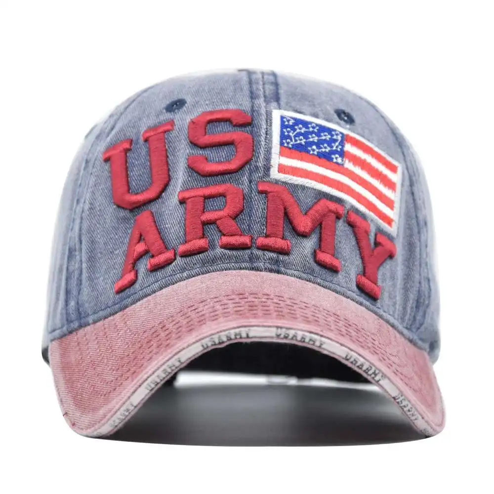 Ny Unisex Vasket Bomuld Baseball Caps for Mænd Sommeren Hætte, Broderi Casquette Far Hat til Kvinder Gorras snapback Hat Us-Army