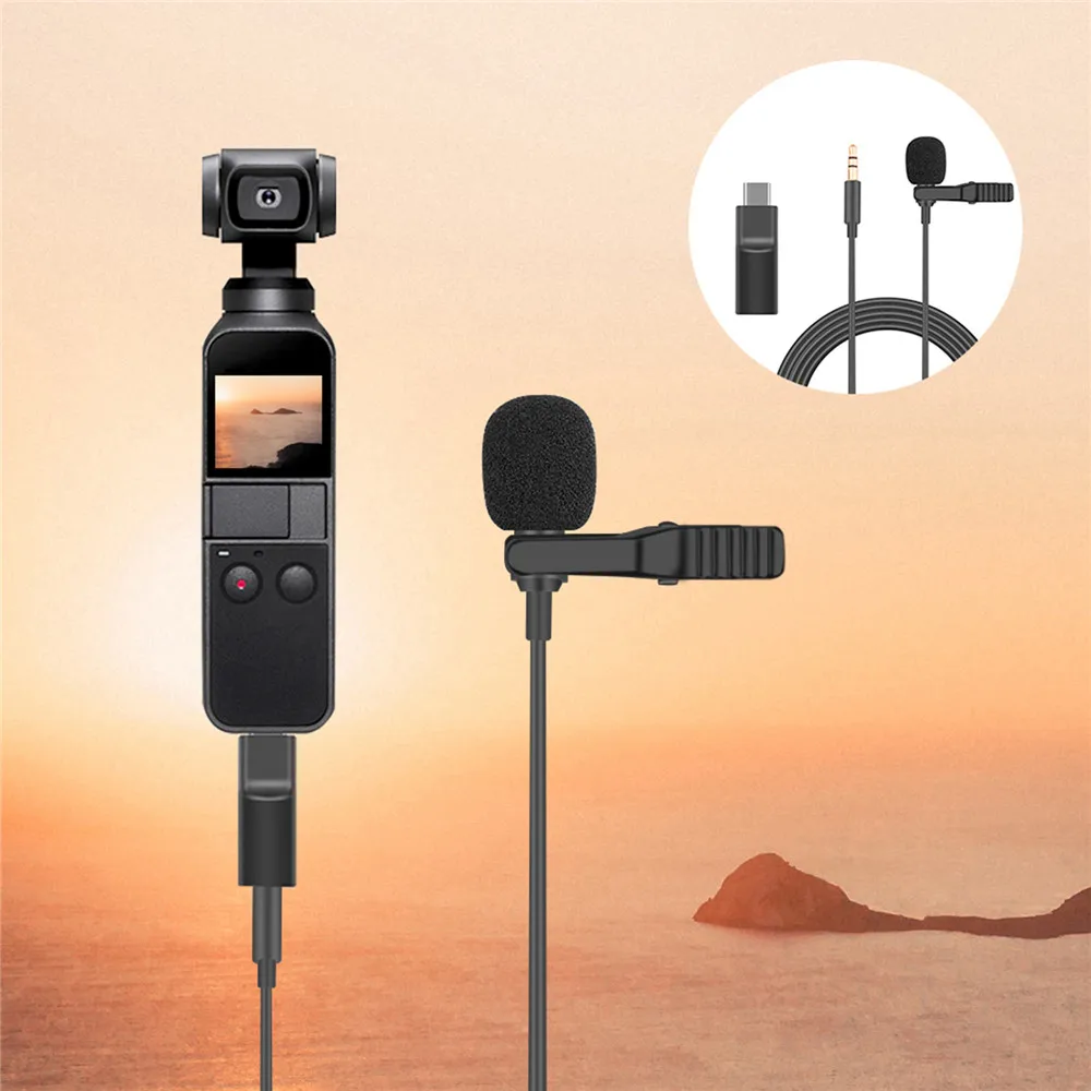 3,5 mm Audio SUB-Adapter Video Optage knaphulsmikrofon for Telefonen Android for Osmo Lomme Videokamera Optager