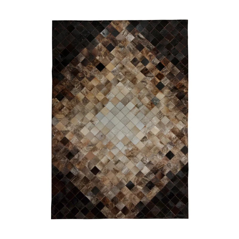 Høj-kvalitets Koskind Patchwork Tæppe læder geometriske mosaik tæpper stue entré syning ko skind tæppe