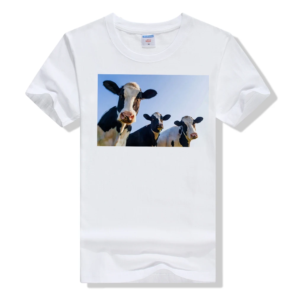 Kvinder 2021 Forår Sommer Koe Knuffelen Print T-Shirts Dame Dame Top Damer Ko Grafisk Kvindelige T-Shirt Tee Harajuku T-Shirt