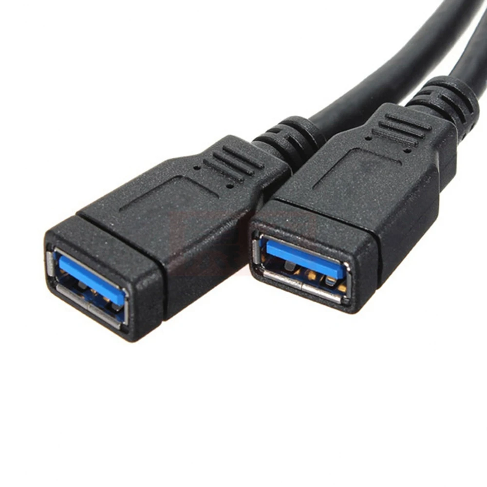 Bundkortet USB 3.0 20pin Mandlige og to USB 3.0 Kvindelige Kabel Til PC-Computer Case 2 Port USB3.0 til Bundkortet 20Pin Header
