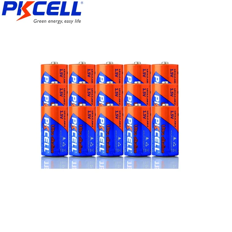 15Pcs PKCELL 1,5 v C lr14 batteri AM-2 CMN1400 E93 Super Alkaline-batterier til røgalarm LED-lys Shaver Wireless