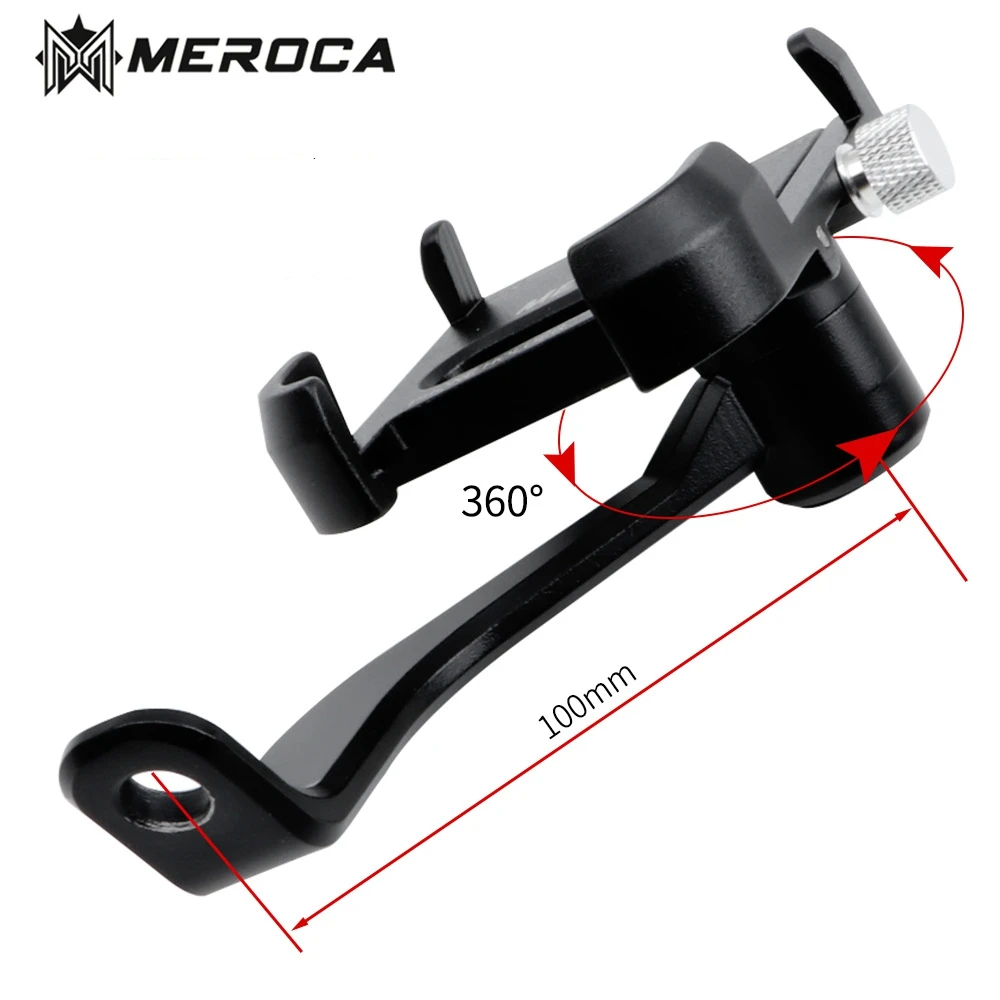MEROCA Aluminium Legering Mobiltelefon Holder Motorcykel El-Cykel, 360 Graders Roterbar Cykelstyr Rack