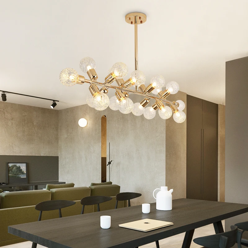 Moderne pendel lys LED stuen og soveværelse foyer runde glas bolden guld Nordiske enkel G4 pendel lampe