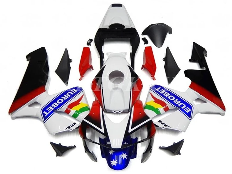 Høj kvalitet sprøjtestøbning Nye ABS Motorcykel Fairing Kit Passer Til Honda CBR600RR F5 2003 2004 Shell kit Brugerdefinerede EUROBET