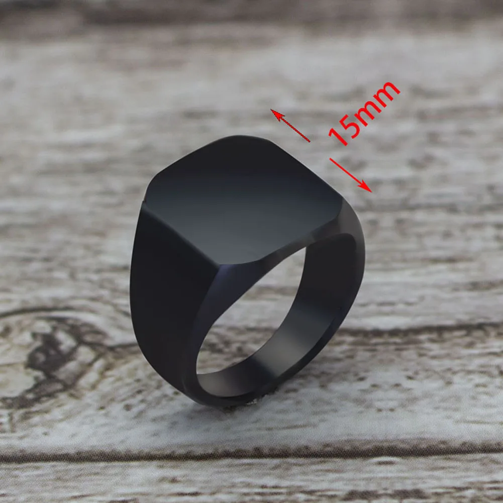Høj Kvalitet 2021 Nye Rustfrit Stål Sort Mænds Ringe Alle-gloss-Pladsen Solid Titanium Klassiske Ring, Bryllup, Engagement Smykker