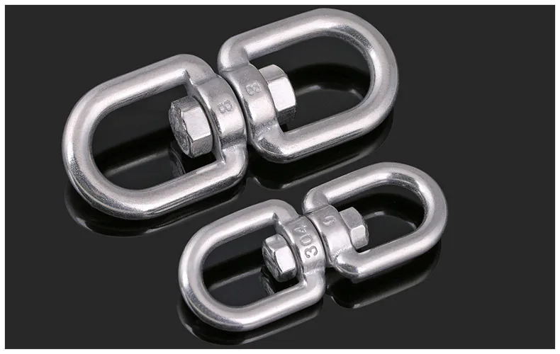 304 rustfrit stål roterende ring Universal ring 8 ring M4 M5 M6 M8 M10 M12 M16 M20 kæde lås rigning fittings dog kæde dele