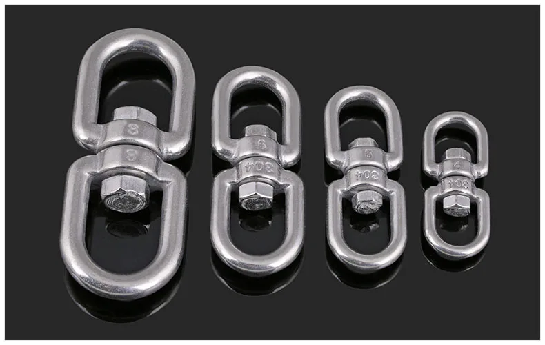 304 rustfrit stål roterende ring Universal ring 8 ring M4 M5 M6 M8 M10 M12 M16 M20 kæde lås rigning fittings dog kæde dele