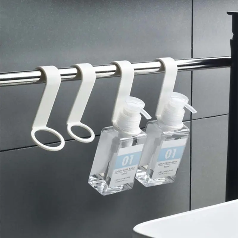 8stk S Formet Badeværelse Brusebad Shampoo Flaske Holder Krog Hængende Opbevaring med Køkken til at hænge shampoo, vask af hænder flaske