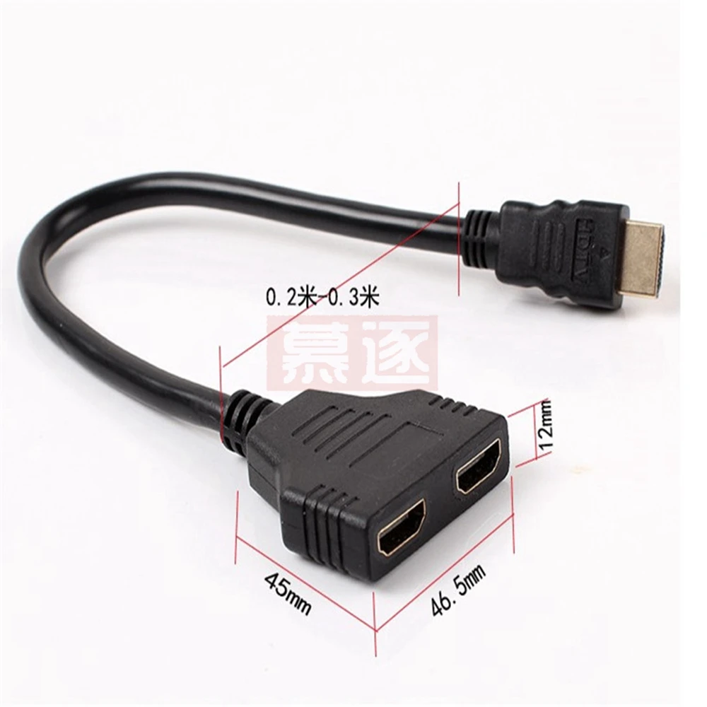 Nye Ankomst Kabel HDMI Splitter Kabel 1 Mand Til Dobbelt HDMI 2 Kvindelige Y Splitter Adapter, HDMI HD LED-LCD-TV-30cm