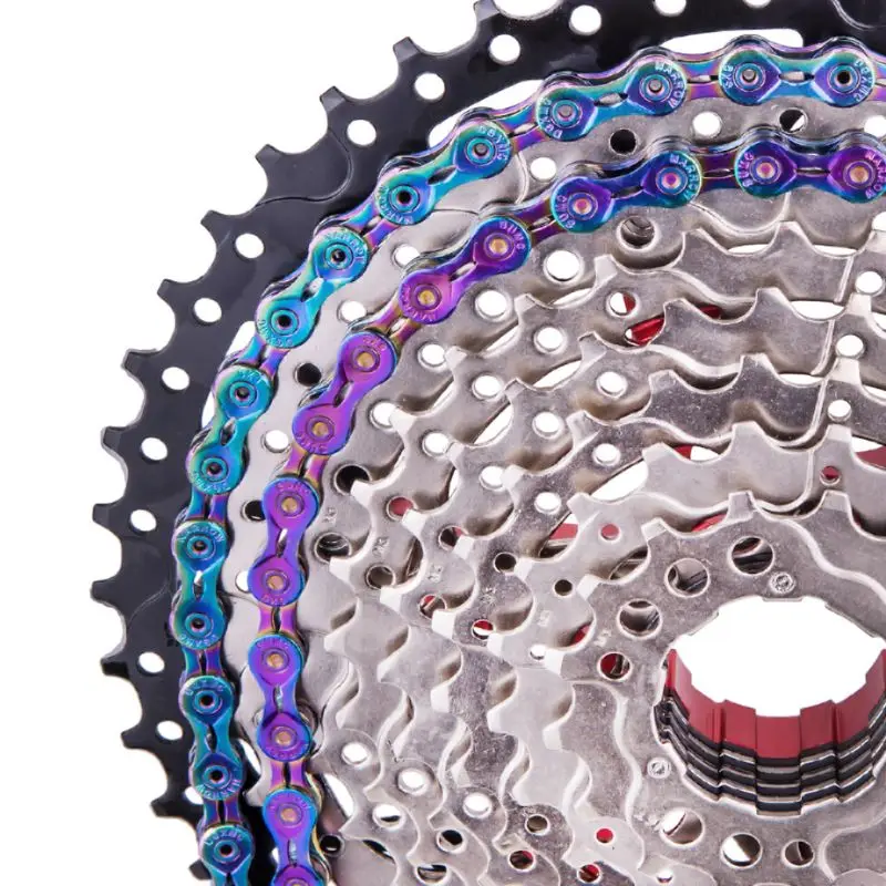 10 Speed Rainbow Farverige MTB Cykel Kæde Halvt Fyldt Hule Holdbar Link EL SLR 24BD