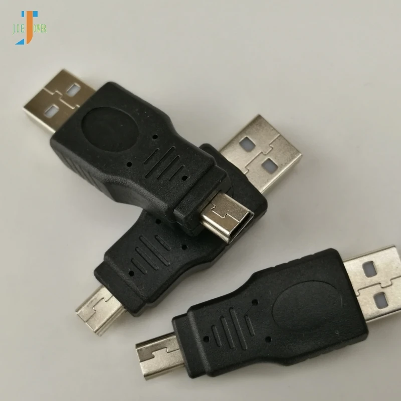 500pcs/meget Høj Kvalitet, Sort USB 2.0 Mand Til Mini-Usb-5pin han Stik Adapter til Kamera, MP3-Keybaord Mus