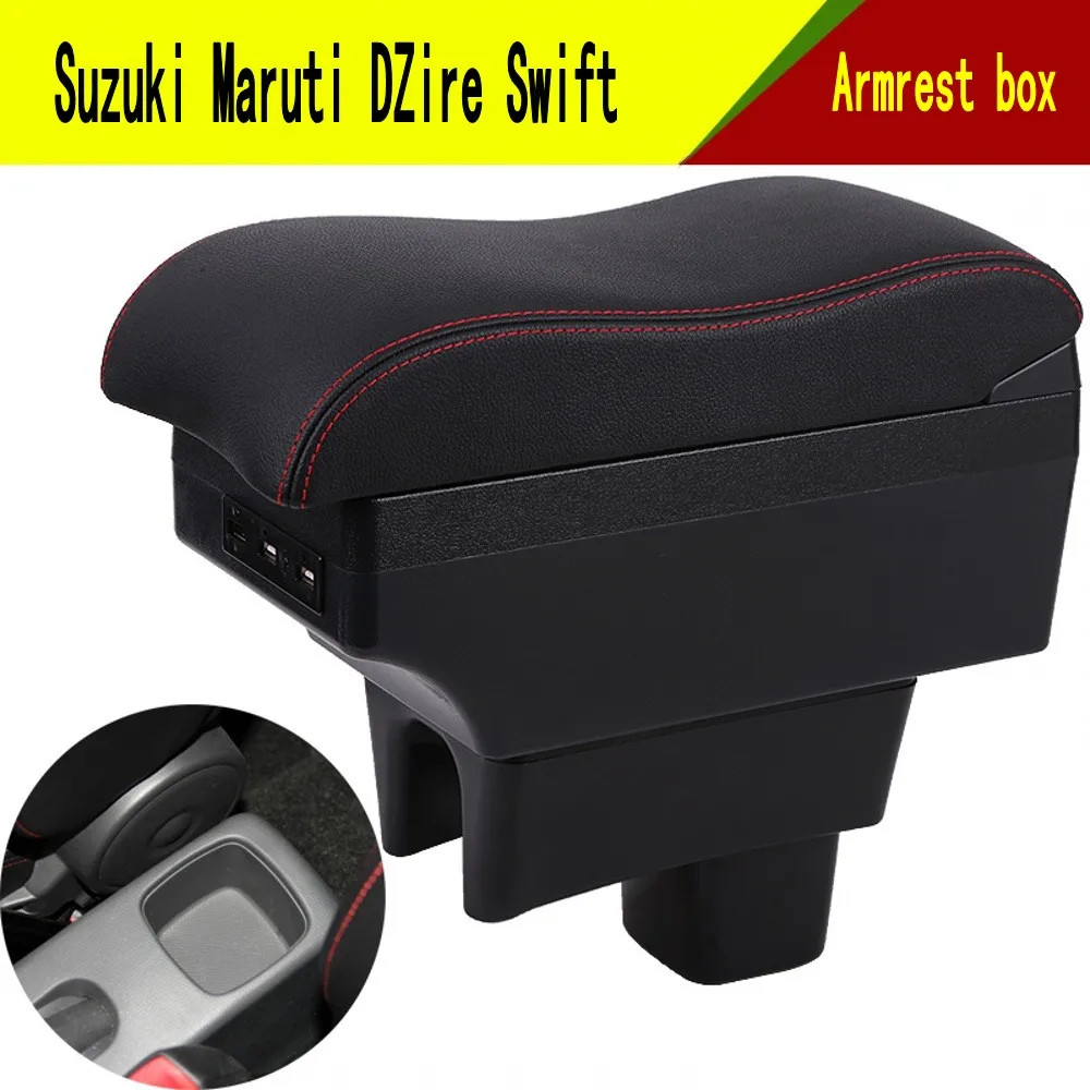 For Maruti DZire Swift-boks, armlæn centrale Lagre indhold kasse med kopholder telefonholder dekoration Med USB-interface