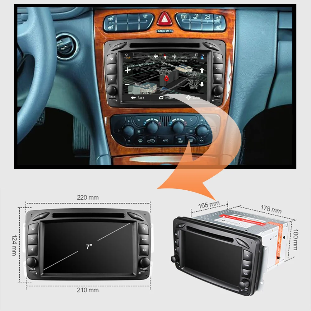 Android-10 Bil Radio Mms Til W209 W203 Mercedes Benz Vito W639 W168 Vaneo Clk W210 M/ML Carplay Stereo GPS Navi 2 Din-DVD