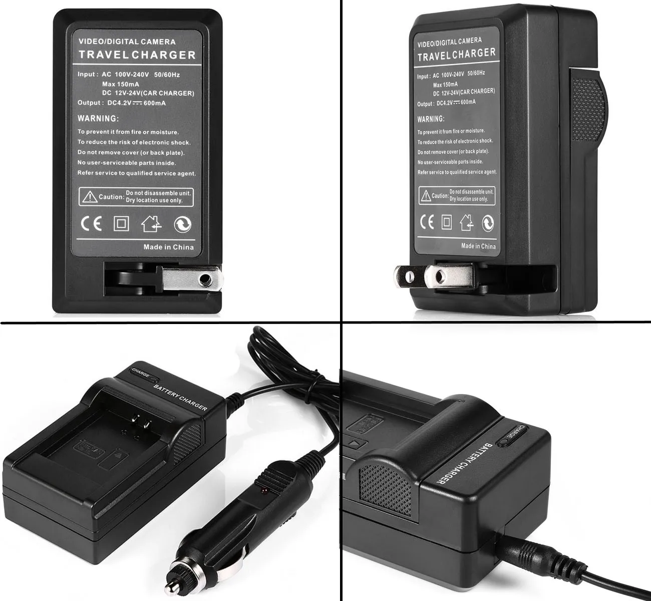 Batteri Oplader til Casio Exilim EX-FC100, EX-P505, EX-P600, EX-P700, EX-Z450, EX-Z750i, EX-Z850 Digital Kamera