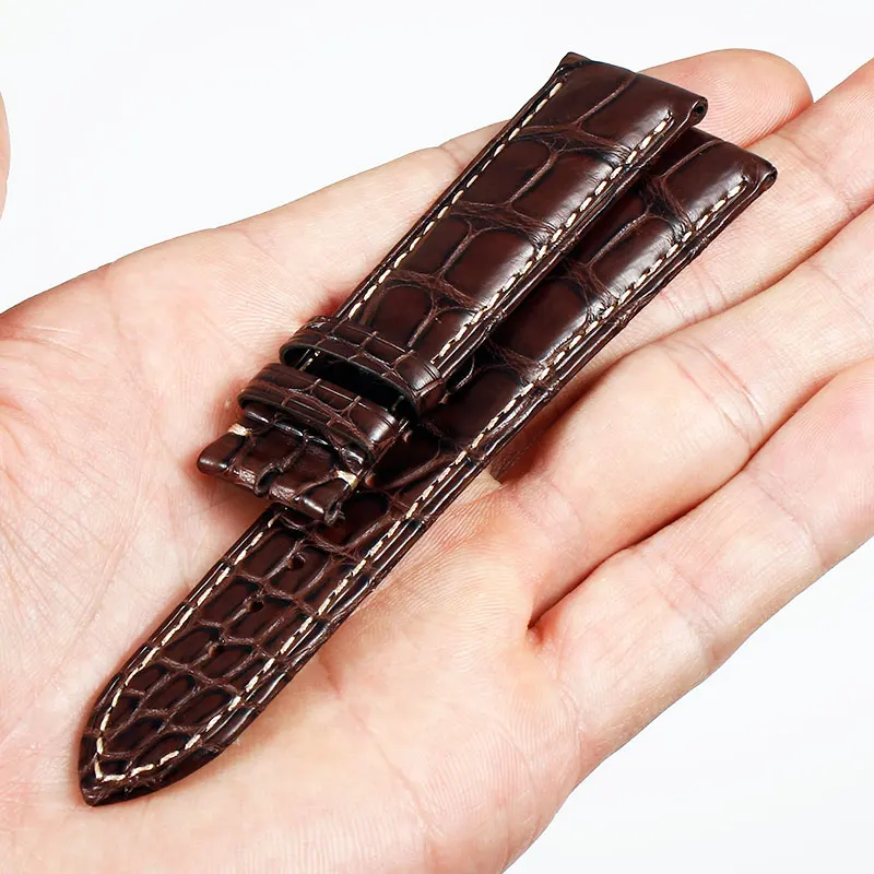 Crocodiele læder watchbands for Longine mestre comcast serie mænd&kvinder watchstrap håndled band 14 15 18 19 20 21 22 mm brun