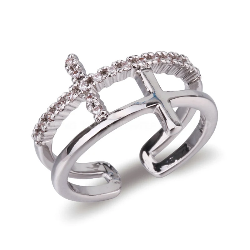 Lav pris! Fashion damer finger Ringe rhodineret CZ Ring, bryllup, engagement Ring mode smykker Gratis fragt