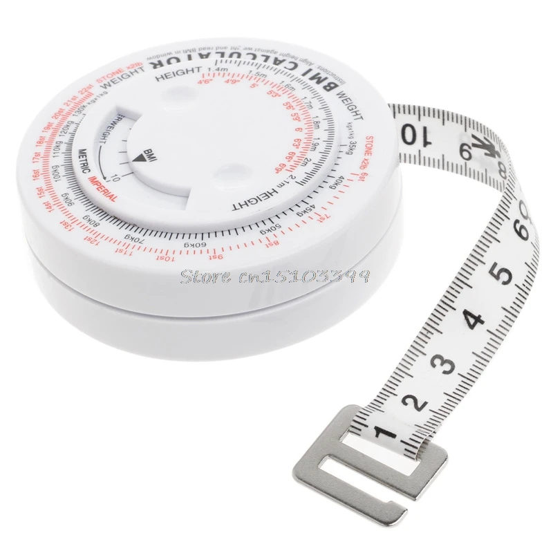 BMI Body Mass Index Udtrækkelig Tape 150cm Måle Lommeregner Kost Vægttab målebånd Værktøjer G08 Whosale&DropShip