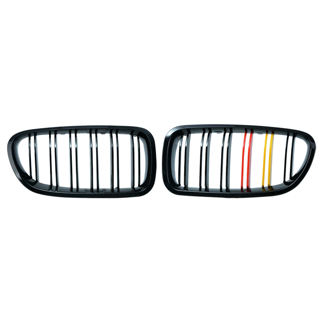 Glans 3-farve Carbon Fiber 2-Linje M5 Style Sort Gitter i Grill Til BMW 2011-F10 520i 535i 550i