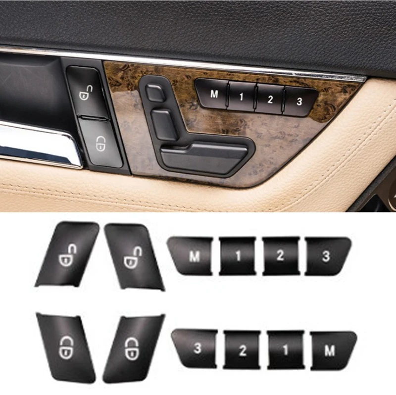 12Pcs Bil Sæde Memory Lock Knapperne Klistermærker Dække Trim til Mercedes Benz a B C E Klasse CLA GLA GLE GL, GLS, ML