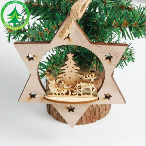 Christmas Tree Dekoration 3D Træ-Vedhæng Hængende Xmas Tree/Bold/Sekskant-Formet Parti Hjem DIY Ornament Home Party Indretning