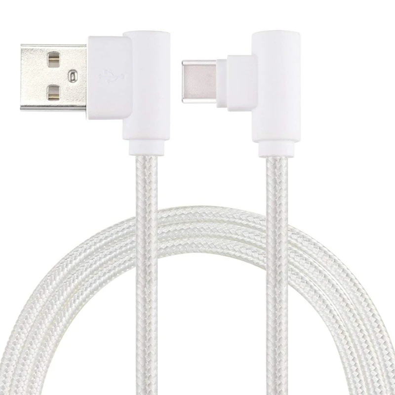 Data Kabler 25cm USB til USB-C / Type-C Nylon-Vævning Stil Dobbelt Albue Opladning Kabel