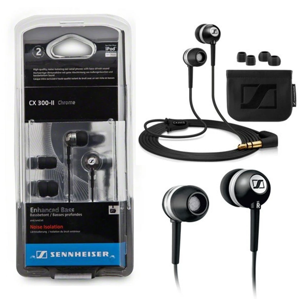 Sennheiser CX 300-II-i-øret hovedtelefoner (noise reduction), sort farve
