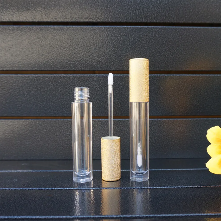10-100PCS 6ml Tom Lip Gloss Rør af Plast Lipgloss Flaske Container Yellow Cap Cylinder Klar Lip Gloss Flaske