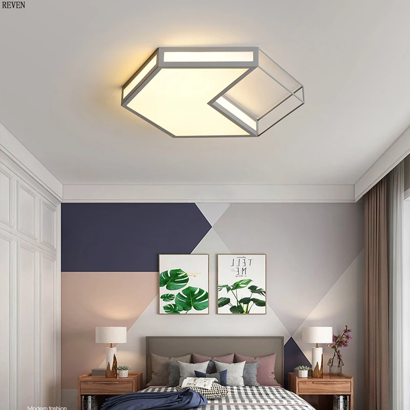 Nordisk LED enkel og moderne kreativ belysning geometriske loft lampe soveværelse, stue, børneværelse loft lampe