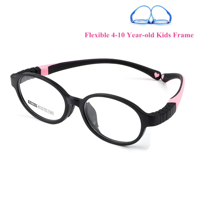 Søde Runde Optisk Nærsynethed Briller Ramme Blød Fleksibel Silikone Børn Briller Gennemsigtig Amblyopi Frame Briller Briller