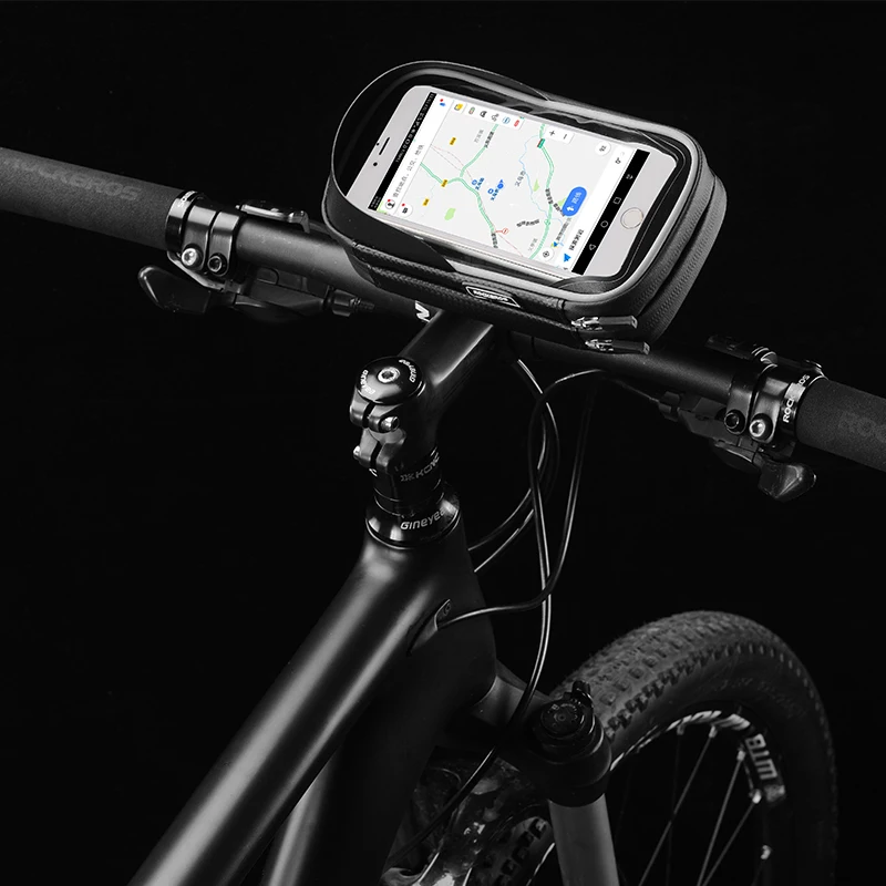 ROCKBROS Cykling Cykel Cykel Telefon Taske 6.0 Tommer Regntæt TPU Touch Screen Cykel, MTB Frame Pose Tilfælde Mobiltelefon lomme