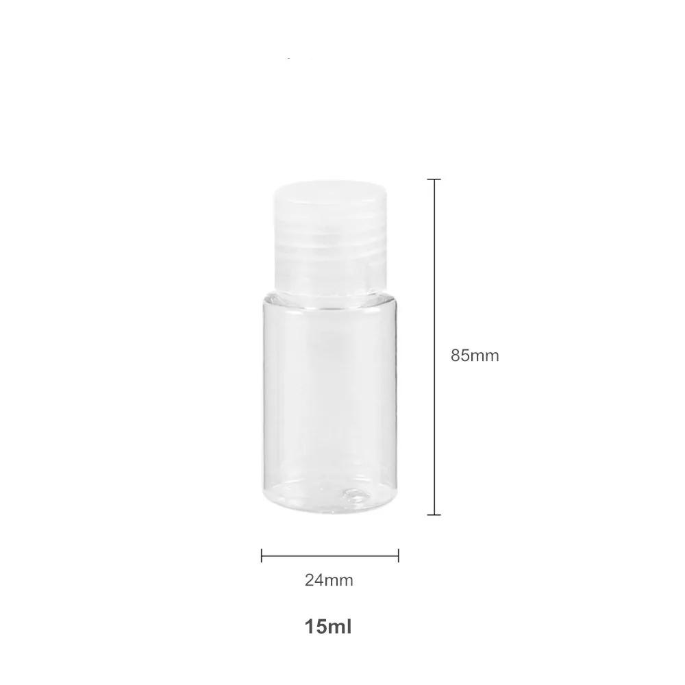 Gratis Forsendelse 50stk 15 ml/0,5 oz Rejse Størrelse Tom Plastik Prøve Flaske Container Med Flip Cap Rejse Hætteglas Jar Puljen Til Blødgørende