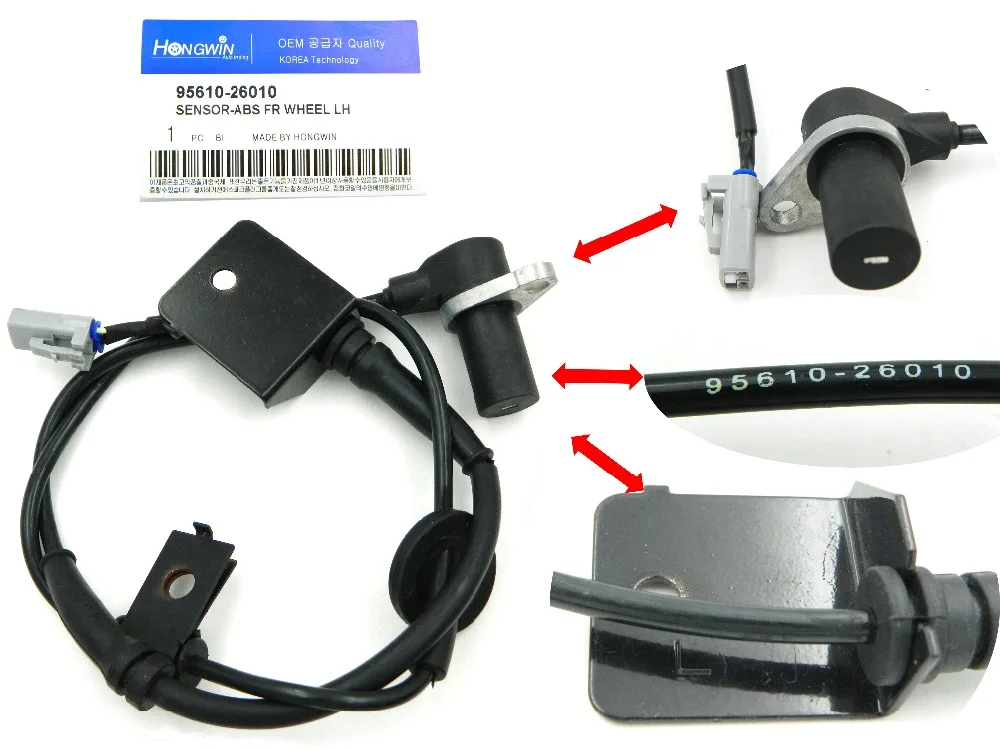 ABS Wheel Speed Sensor Foran til venstre Passer HHYUNDAI SANTA FE 2001-2006 2,4 L DOHC L4 2.7 L/3.5 L 9561026010,95610 26010,95610-26010