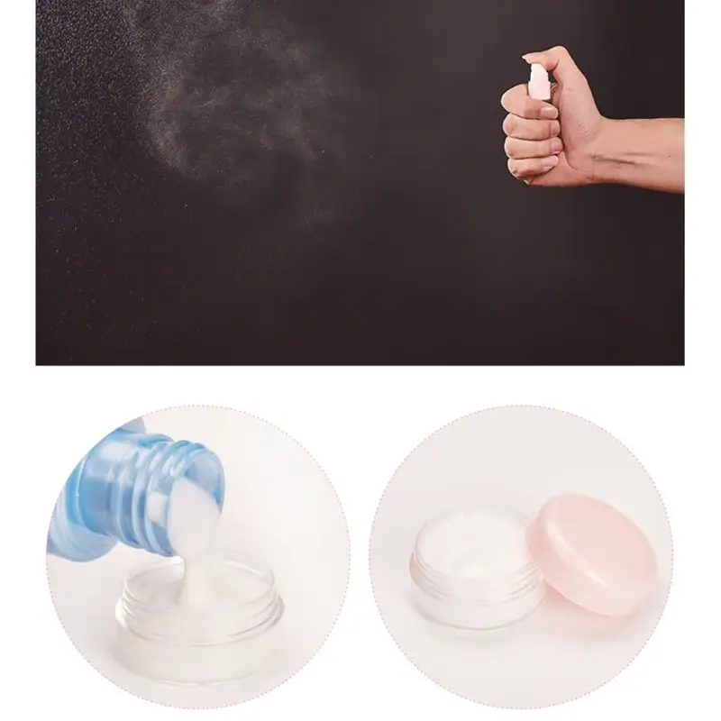 6stk Plast Rejse Flaske-Sæt Tætte Bærbare Kosmetiske Spray Tom Dispenser Gennemsigtig Creme Max Container