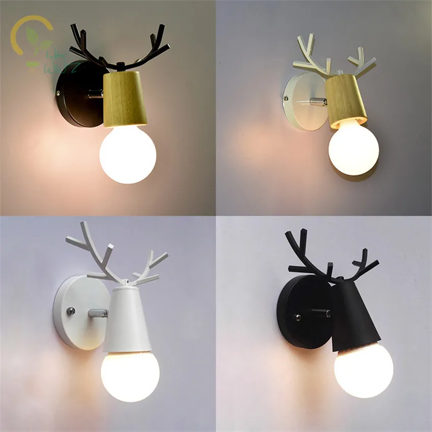 Moderne Kreative Hjorte Horn væglamper Nordisk Træ/Jern Sconce væglamper soveværelse spejl soveværelse trappe lys lamparas de pared