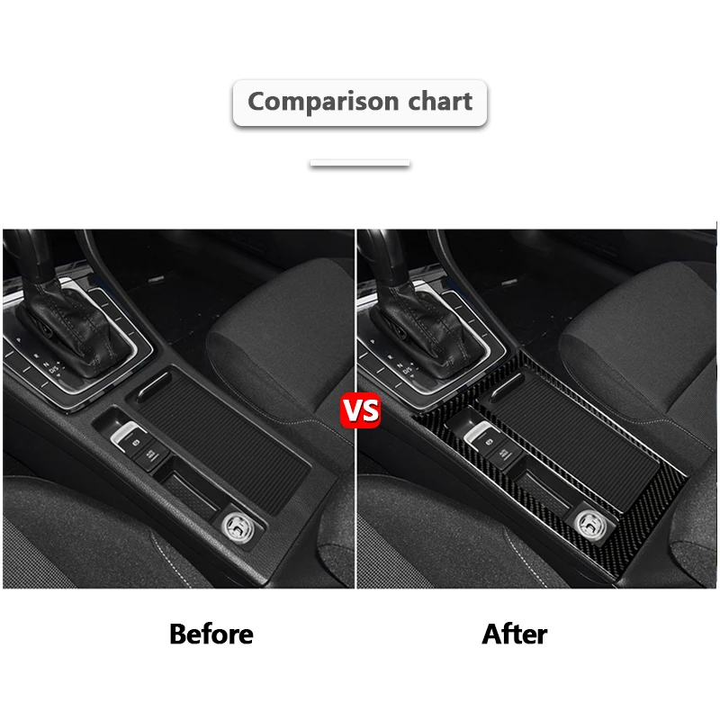 Bil stying For Volkswagen VW Golf 7 GTI MK7 2013-2017 Auto Vand kopholder Panel Dekoration Cover Carbon Fiber Sticker