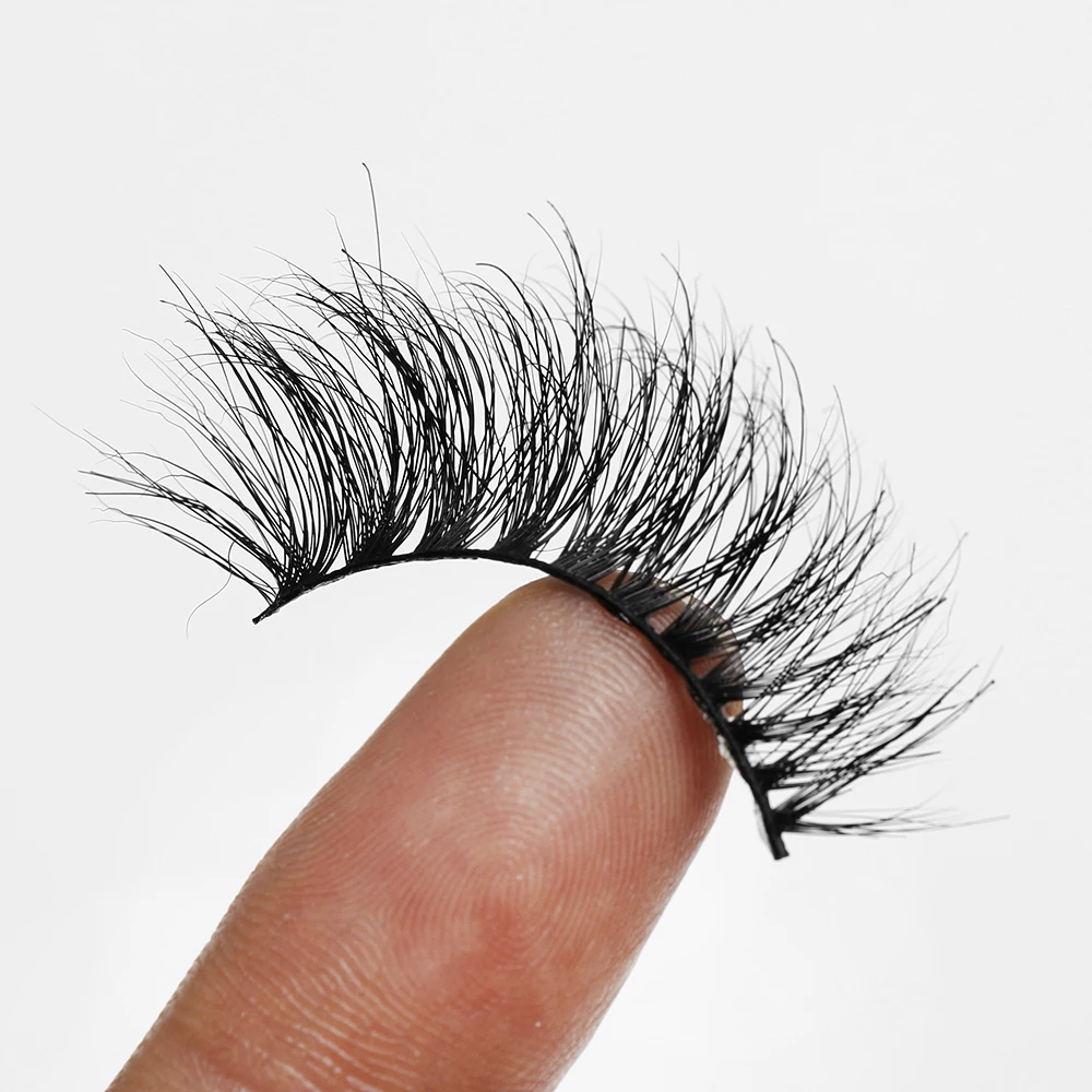 Luksus, Håndlavet Blød 1 Par 3D Mink Hair Mutilayers Tyk Tværs af Falske Øjenvipper Rodet NY