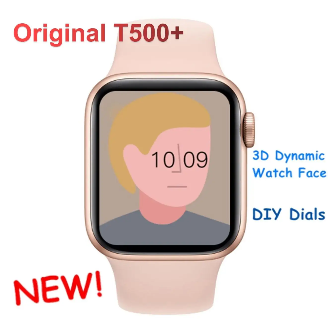 T500+ Smart Ur Bluetooth Opkald Vandtæt puls, Blodtryk Fitness Tracker Mænd Kvinder Smartwatch på 1,75 tommer VS IWO 13