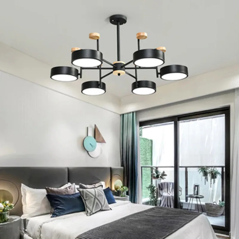 Nordisk Lysekrone Iron wood LED Lysekroner Moderne Loft Lysekrone Stue, Soveværelse, Hems Home Decor Hængende Lampe
