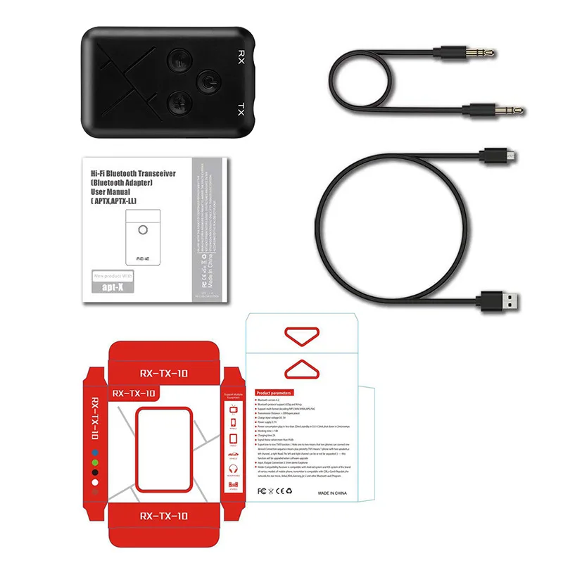 2 in1 Bluetooth-Sender-Modtager 3,5 mm Stereo Trådløse Musik Lyd Kabel-Dongle Bluetooth 4.2 Adapter til TV DVD-Mp3-PC
