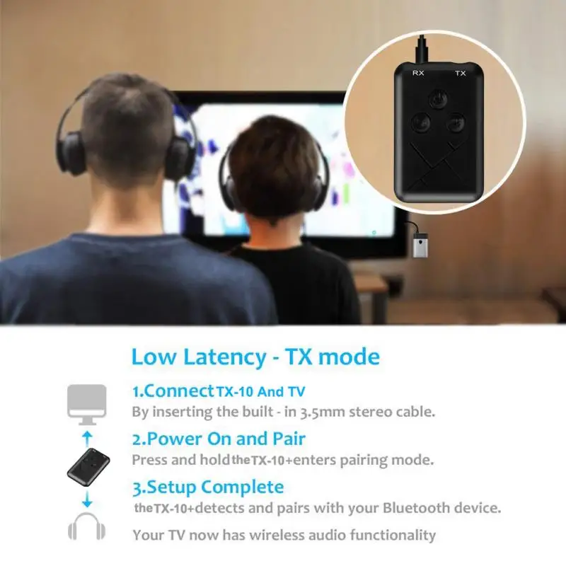 2 in1 Bluetooth-Sender-Modtager 3,5 mm Stereo Trådløse Musik Lyd Kabel-Dongle Bluetooth 4.2 Adapter til TV DVD-Mp3-PC