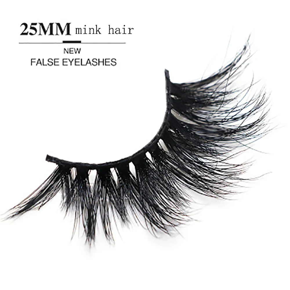 25mm 5D Premium Mink Hair Falske Øjenvipper Tykke Lange 3D Stereo Øjenvipper