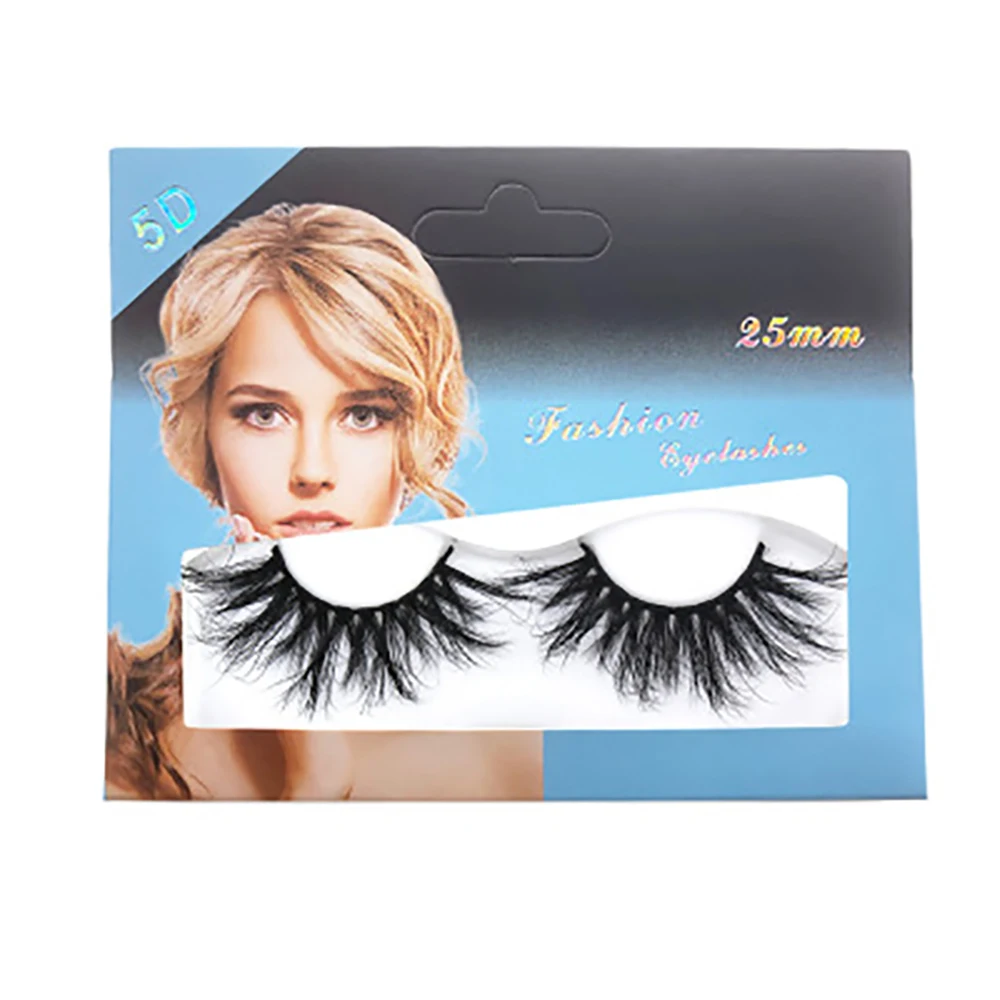 25mm 5D Premium Mink Hair Falske Øjenvipper Tykke Lange 3D Stereo Øjenvipper