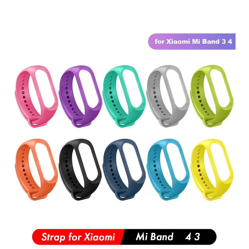 Farverige mi band 3 tilbehør pulseira miband 4 udskiftning af rem silikone Wriststrap for xiaomi mi 5 smart armbånd-Armbånd