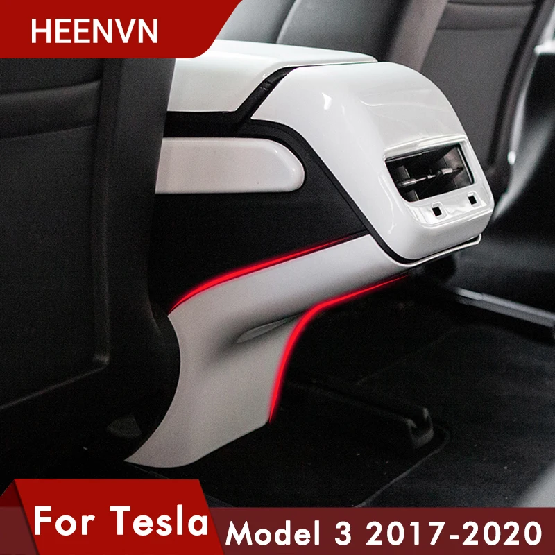 Model3 luftudtag Lavere Dekorative Dække For Tesla Model 3 kulfiber ABS-Modellen med Tre 17-2020 Hvid Rød Bil Tilbehør