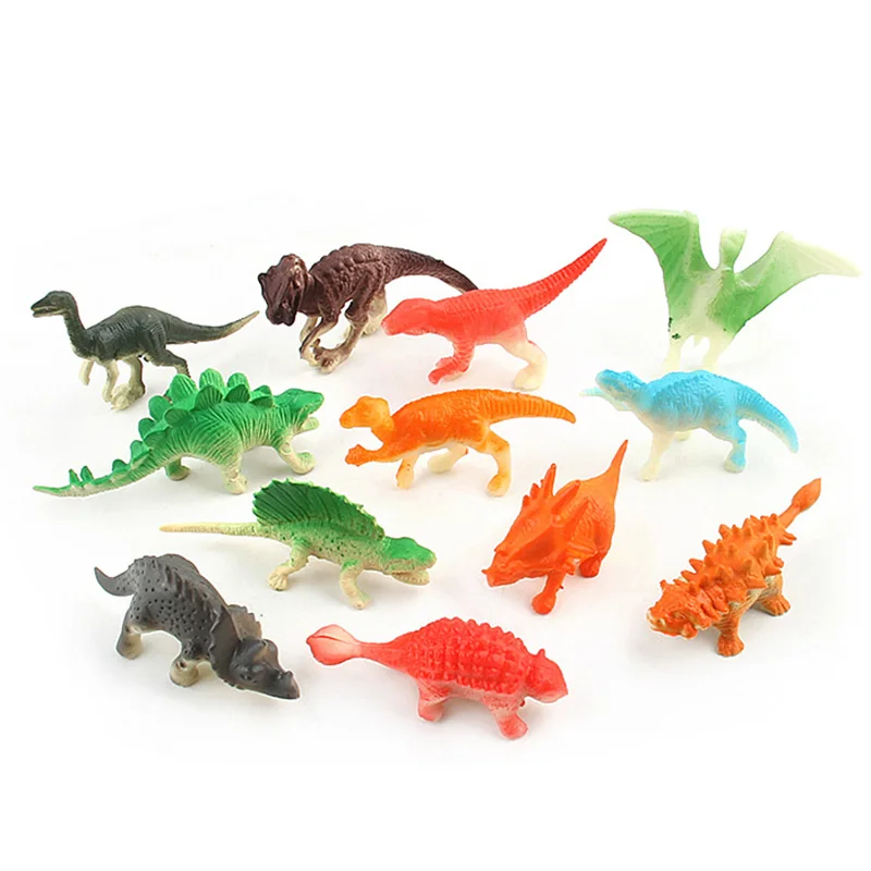 12 dyr dukke mini-dinosaur model DIY mini byggesten, der er samling uddannelse zoo rekvisitter, fødselsdag, gave, legetøj til børn
